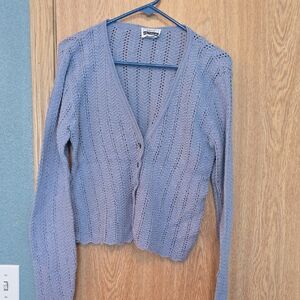 Elegant Lavender Knit Cardigan